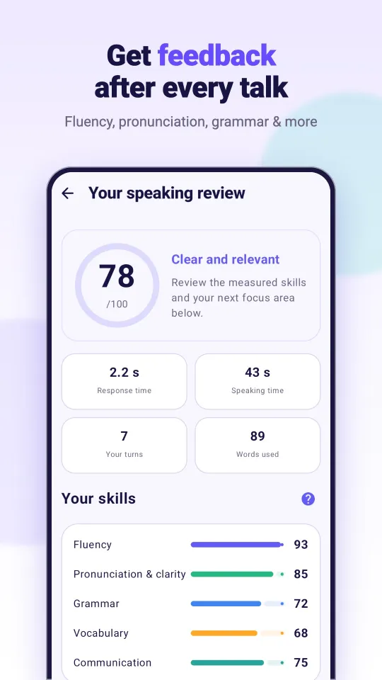 Speaking review after a conversation